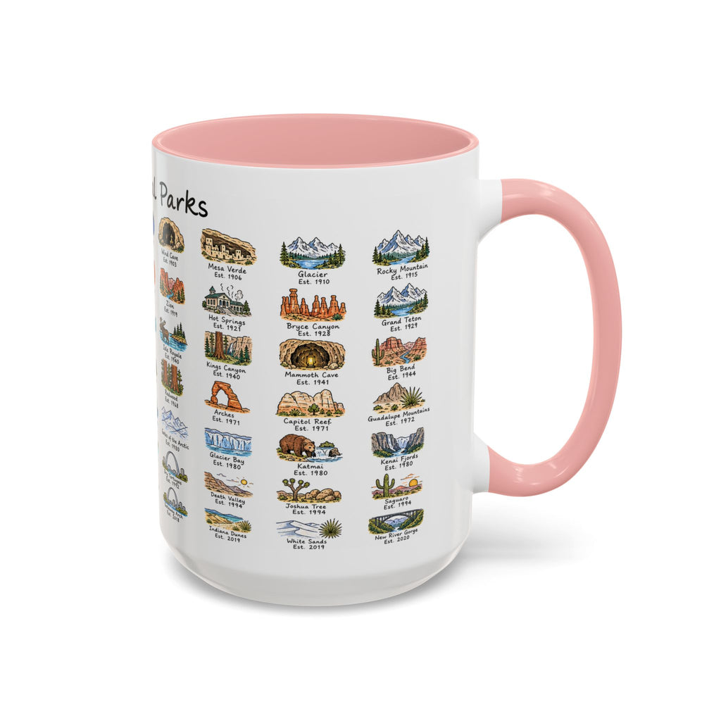 63 National Parks Mug | U.S. Parks Coffee Cup | Park Bucket List Gift | Road Trip Hiking Camping Souvenir