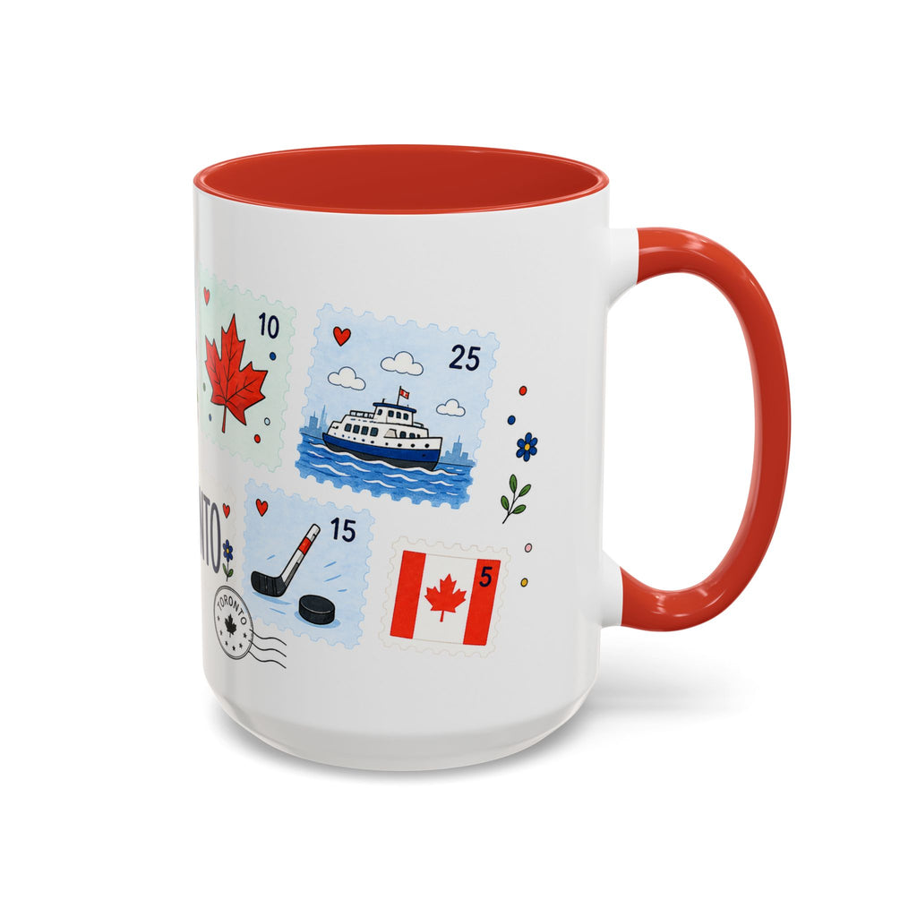 Toronto Coffee Mug | Postage Stamp Collage Mug | Travel Souvenir Accent Cup 11oz 15oz