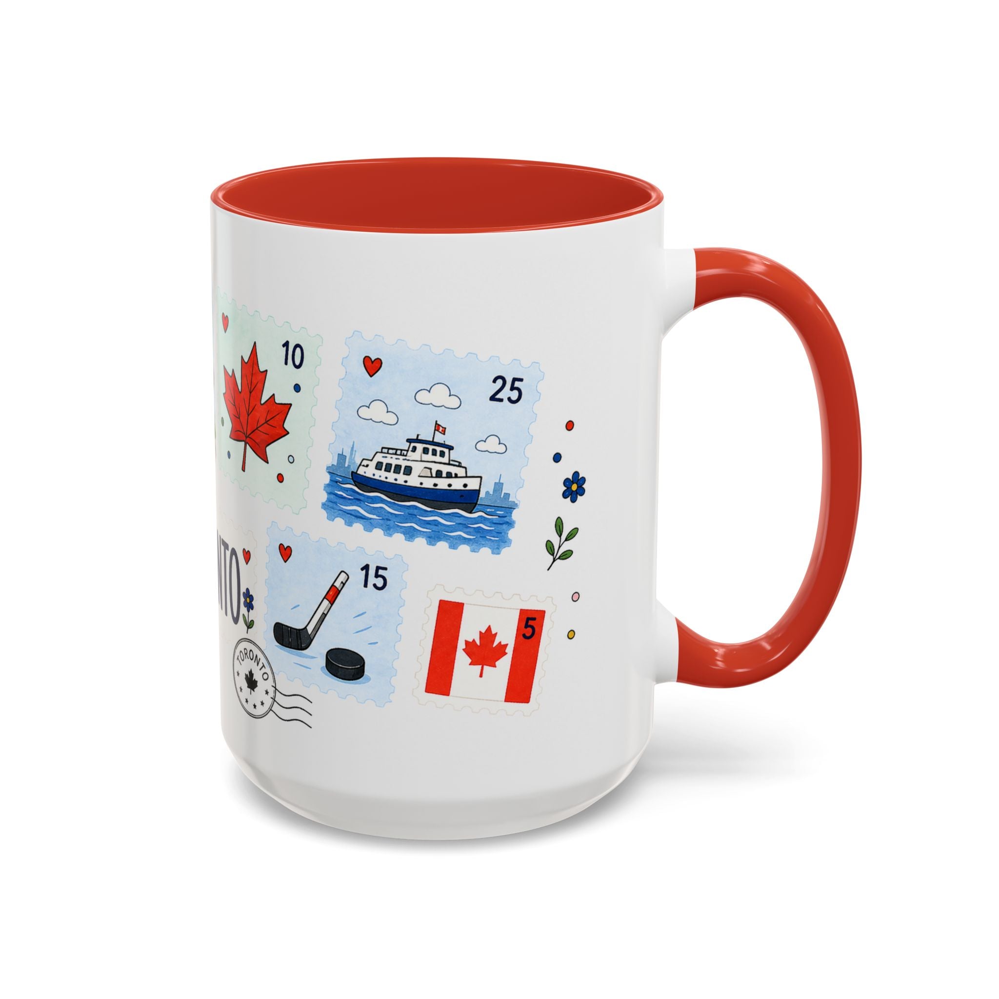Toronto Coffee Mug | Postage Stamp Collage Mug | Travel Souvenir Accent Cup 11oz 15oz