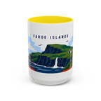 Faroe Islands Coffee Mug | Travel Destination Souvenir Gift | Accent Color Ceramic 11oz 15oz