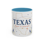 Texas State Map Mug | Bluebonnet Botanical Design, Home Reminder Coffee Cup