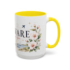Delaware State Map Mug | Botanical Beach Accent Coffee Cup (11oz/15oz)