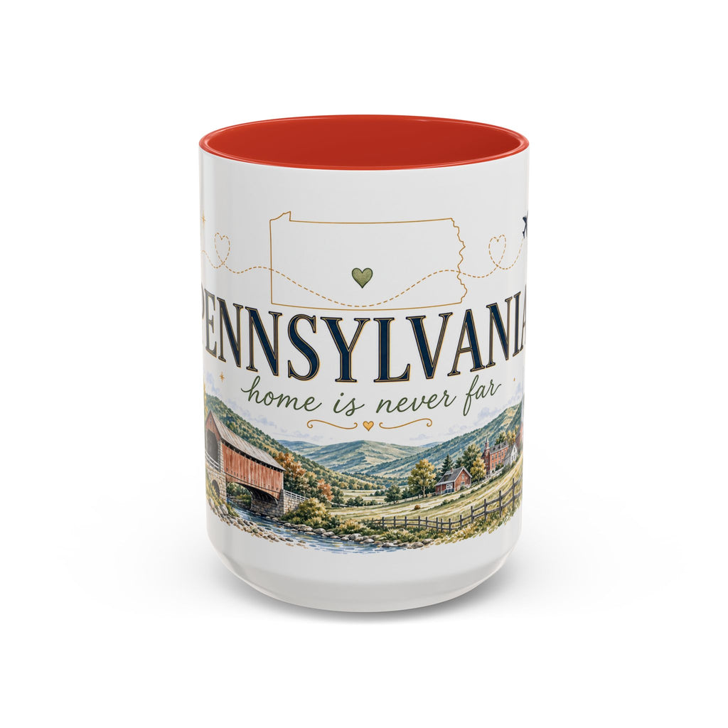 Pennsylvania Home State Mug | Moving Away Gift | Long Distance Friendship Coffee Cup | 11oz 15oz Accent Mug