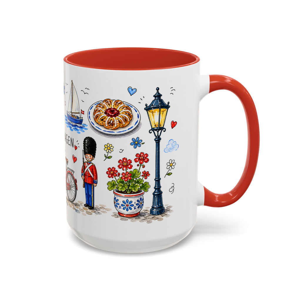 Copenhagen Travel Mug | European City Souvenir Accent Coffee Mug | 11oz 15oz Ceramic Cup