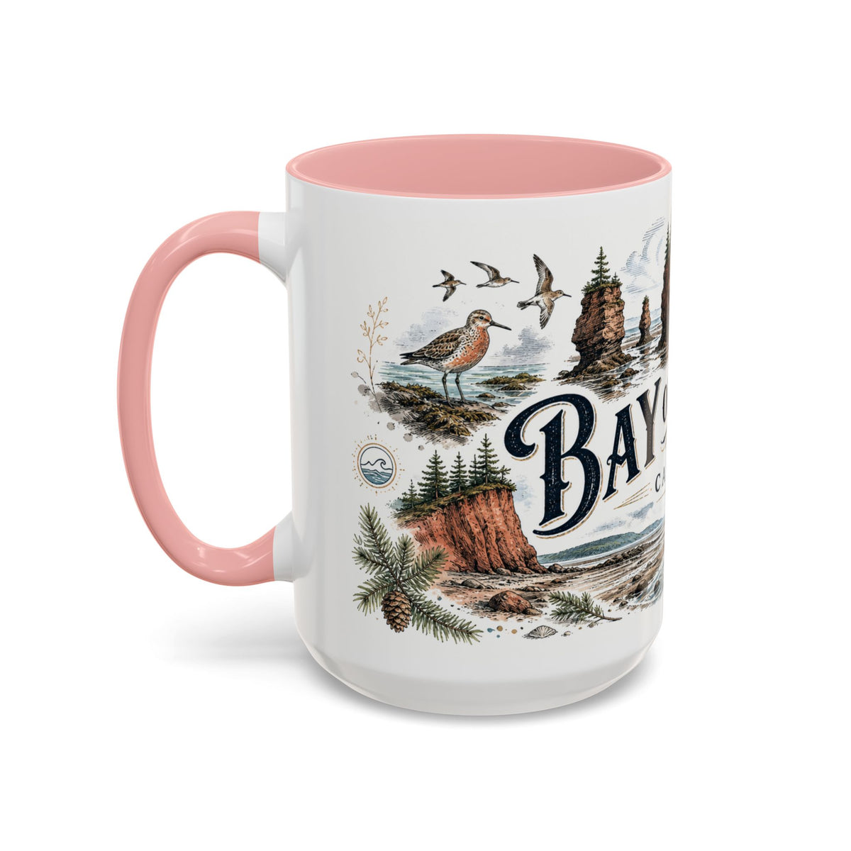 Bay of Fundy Mug, Canada Travel Souvenir, Bucket List Gift, Accent Ceramic Coffee Mug 11oz 15oz