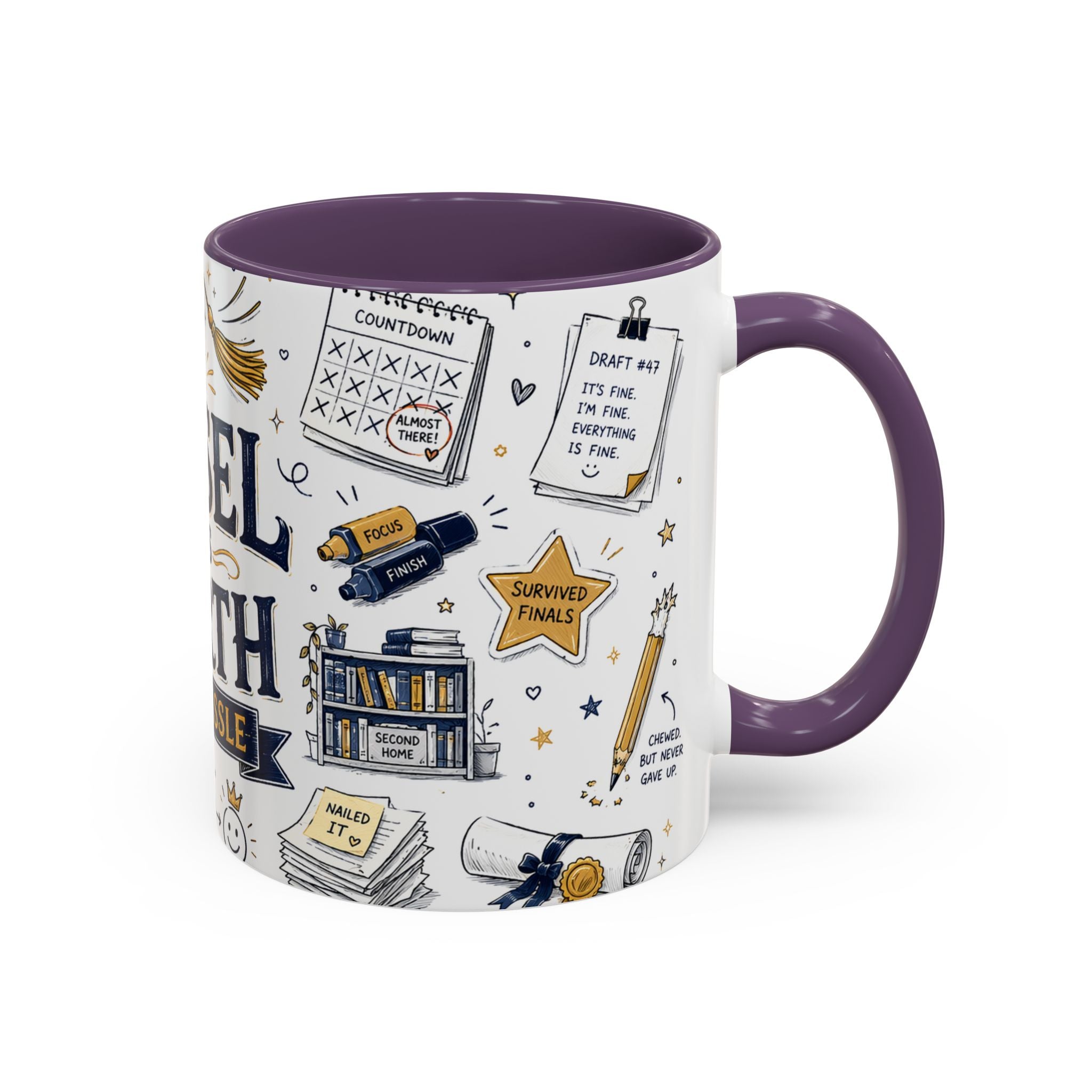 The Tassel Was Worth the Hassle Coffee Mug | Funny Graduation Gift 2026 | Accent Color Ceramic 11oz 15oz