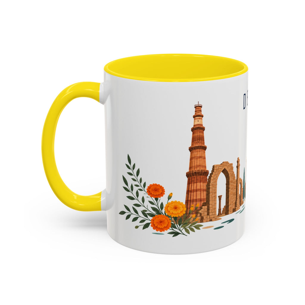 Delhi Coffee Mug | India Travel Souvenir | Porcelain Decal City Gift | 11oz 15oz Accent Mug