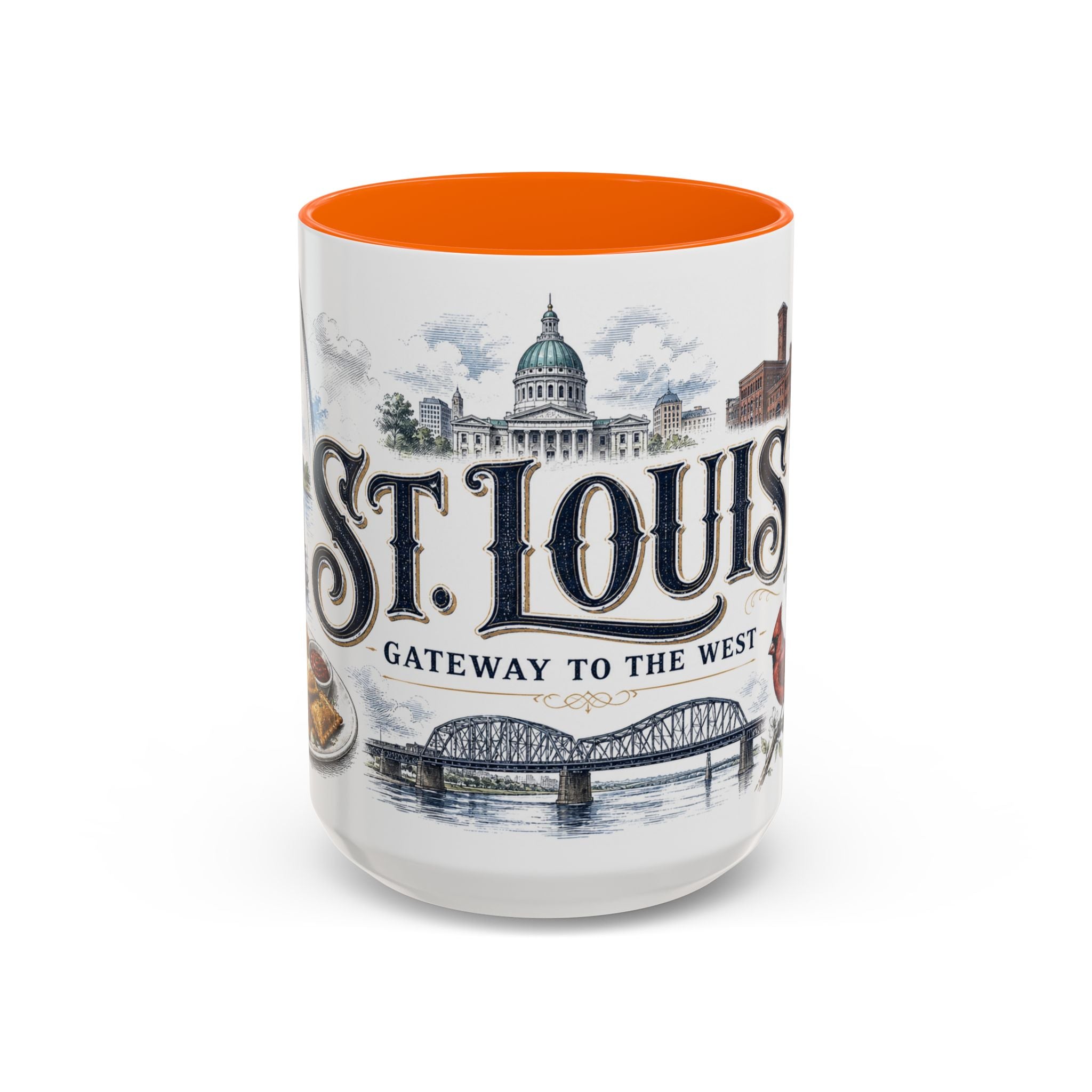 St Louis Coffee Mug | United States Travel Souvenir | Vintage Illustrated City Gift | 11 oz 15 oz Accent Mug