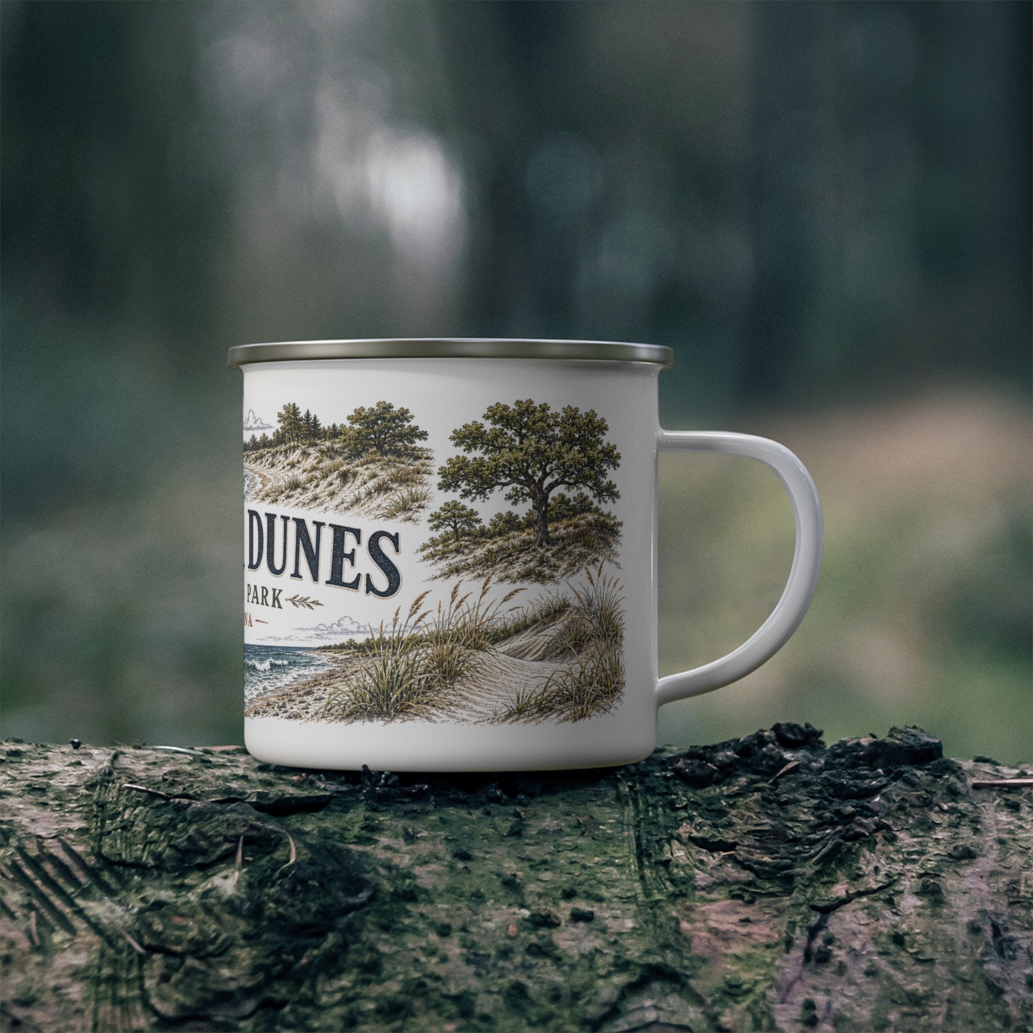 Indiana Dunes National Park Vintage Enamel Camping Mug | 12oz National Park Hiking Gift