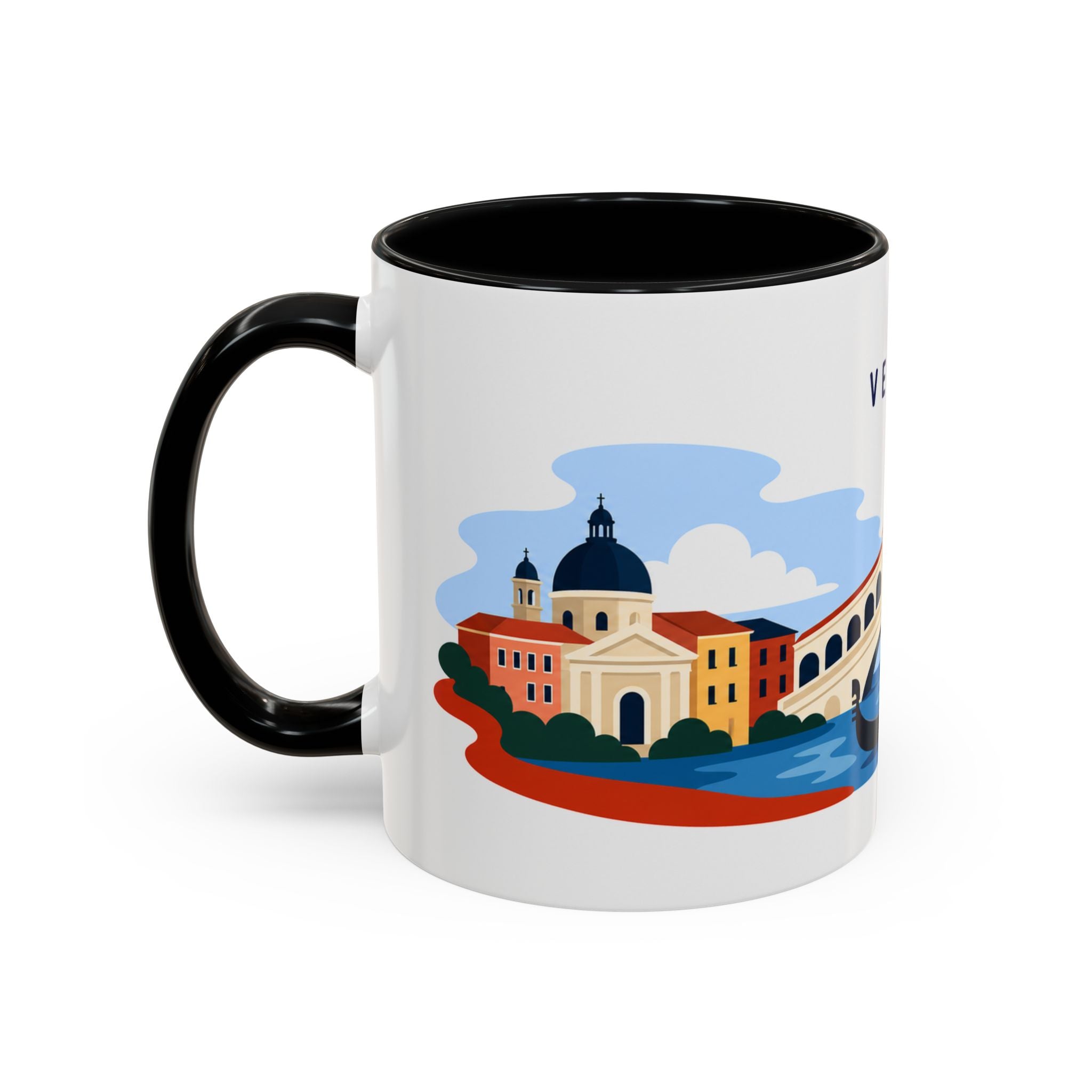 Venice Coffee Mug | Travel Destination Souvenir Gift | Accent Color Ceramic 11oz 15oz