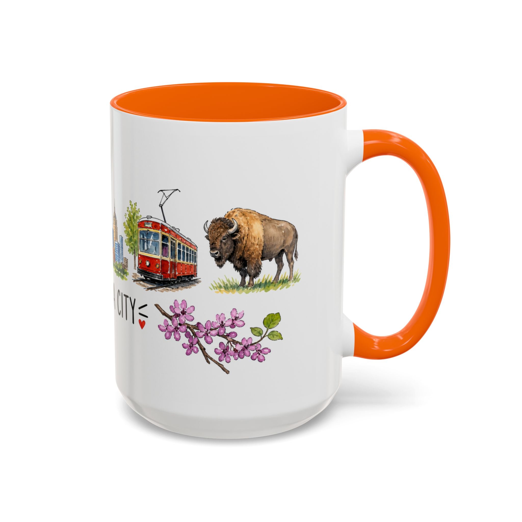 Oklahoma City Illustrated Travel Mug | City Souvenir Accent Coffee Mug | 11oz 15oz Ceramic Cup