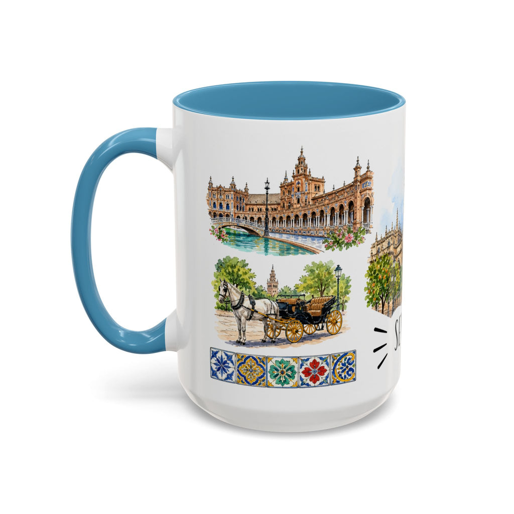 Seville Illustrated Travel Mug | City Souvenir Accent Coffee Mug | 11oz 15oz Ceramic Cup
