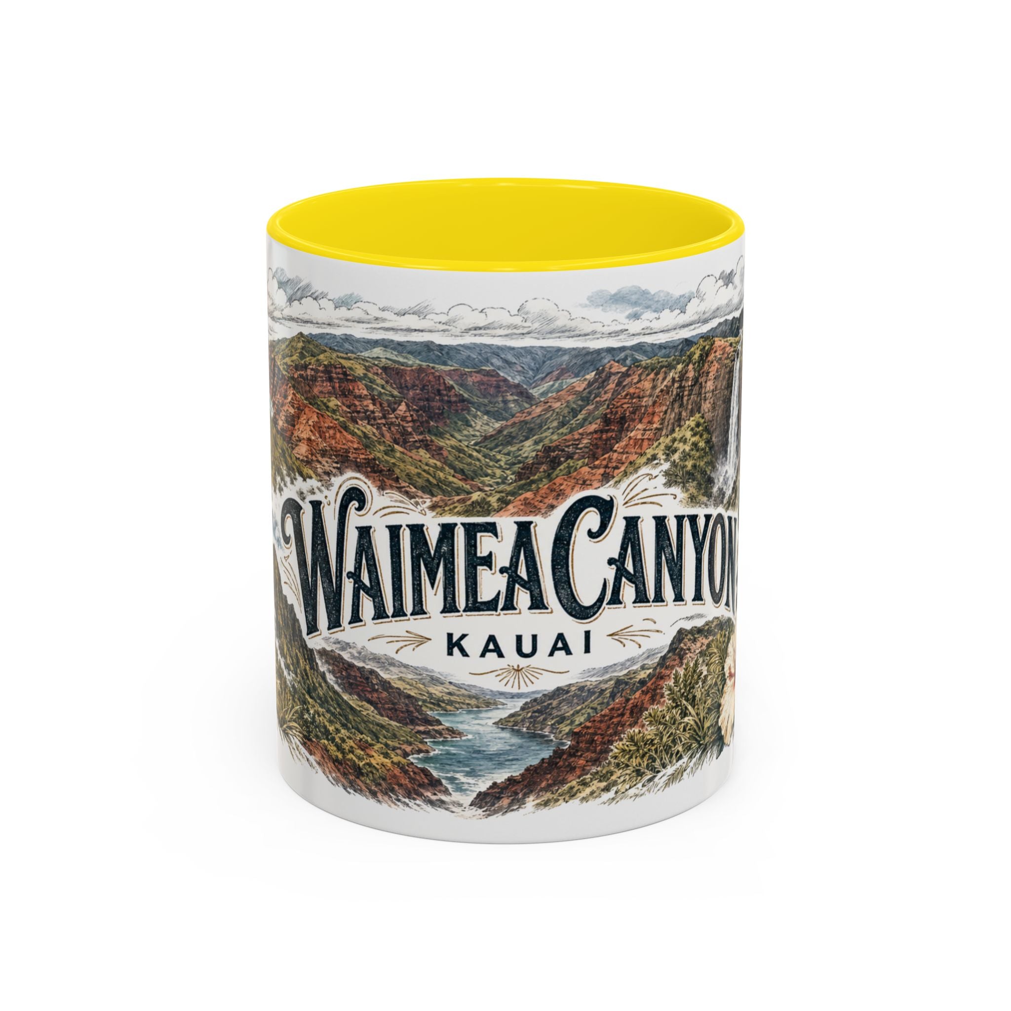 Waimea Canyon Mug, Kauai Travel Souvenir, Bucket List Gift, Accent Ceramic Coffee Mug 11oz 15oz