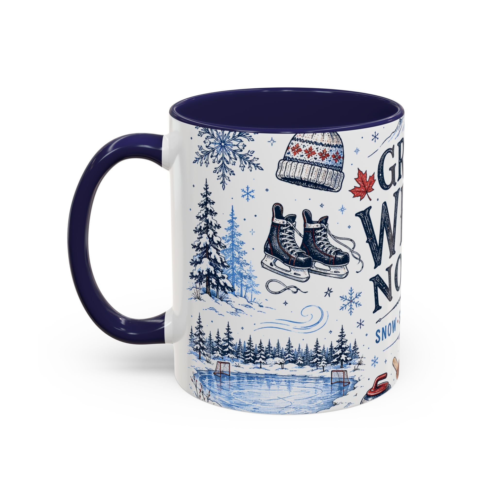 Great White North Coffee Mug | Canadian Pride Gift | Accent Color Ceramic 11oz 15oz