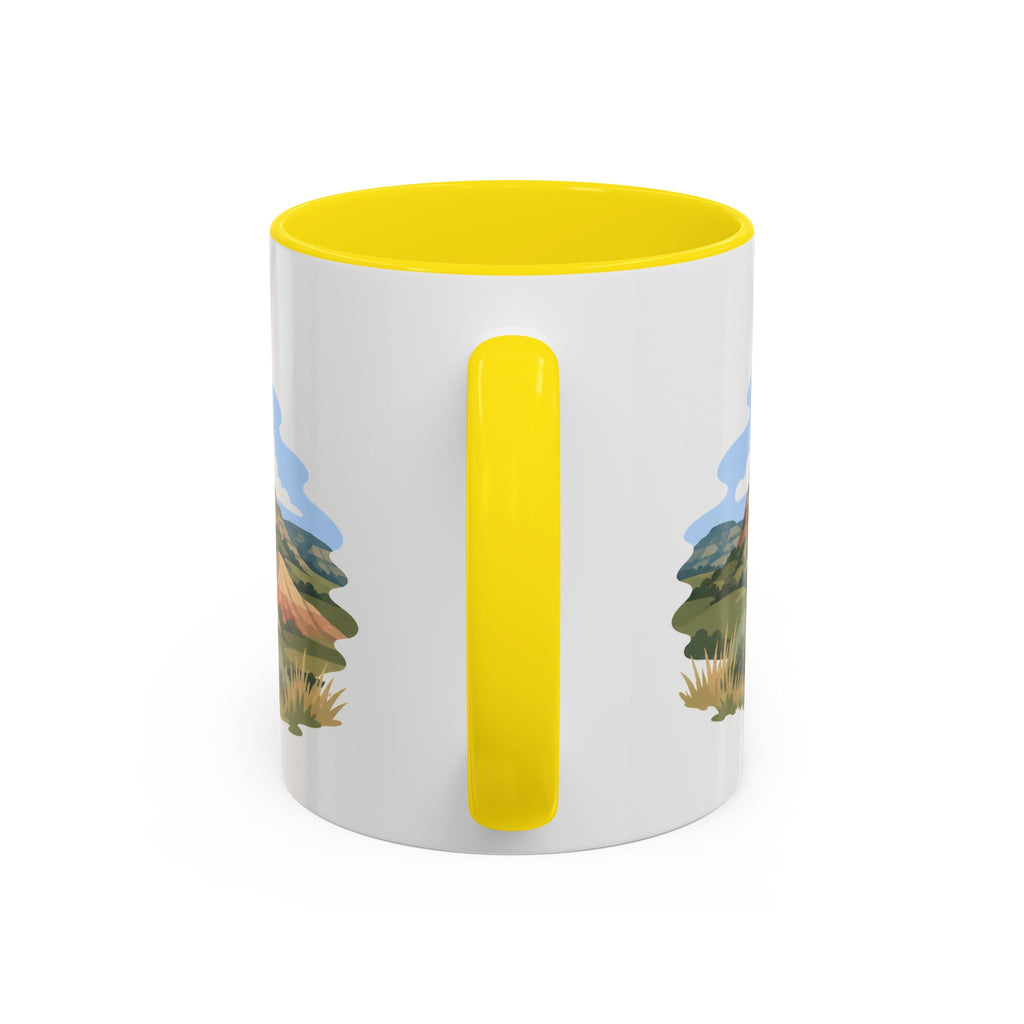 Theodore Roosevelt National Park Coffee Mug | Solid Color Block Park Souvenir | 11oz 15oz Accent Mug