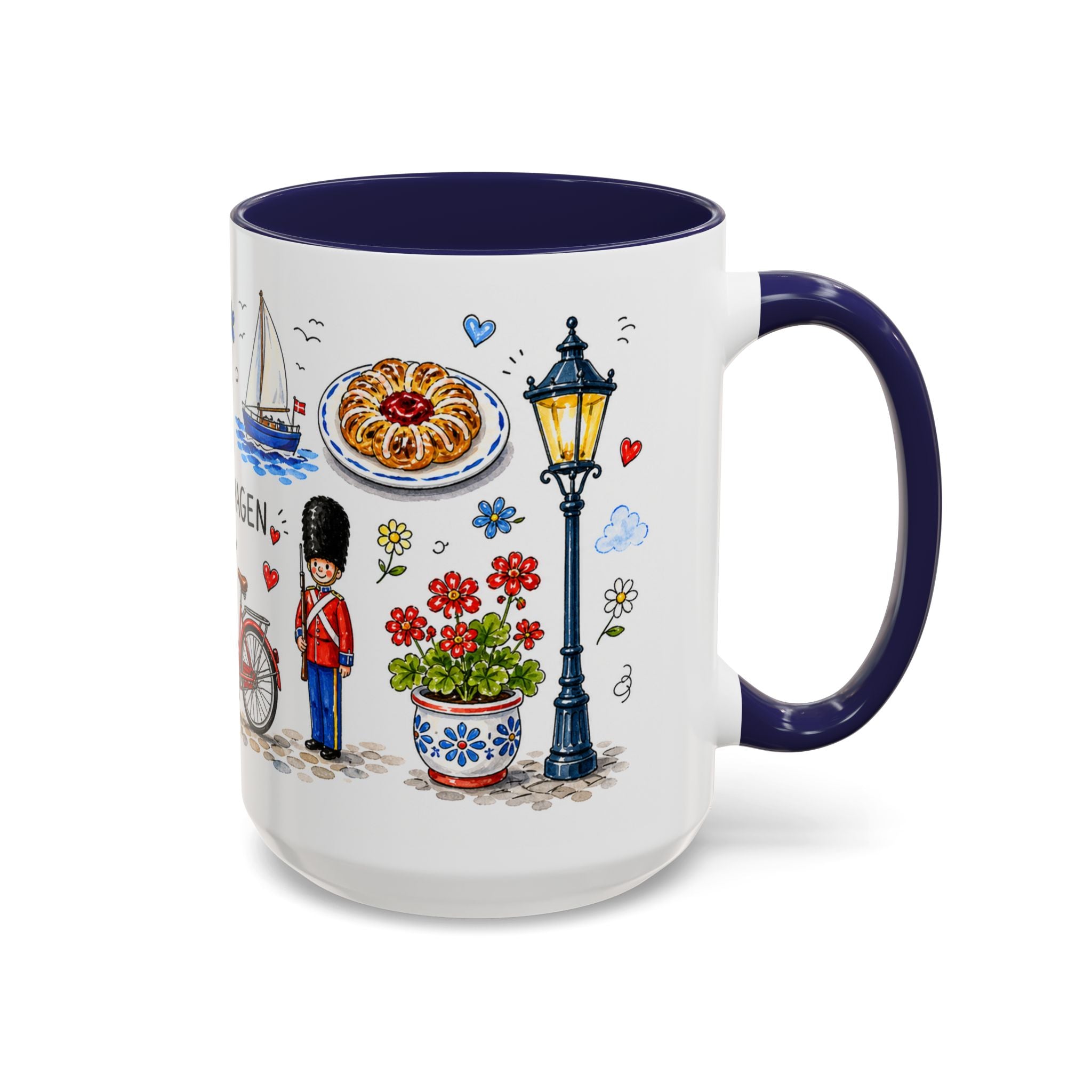 Copenhagen Travel Mug | European City Souvenir Accent Coffee Mug | 11oz 15oz Ceramic Cup