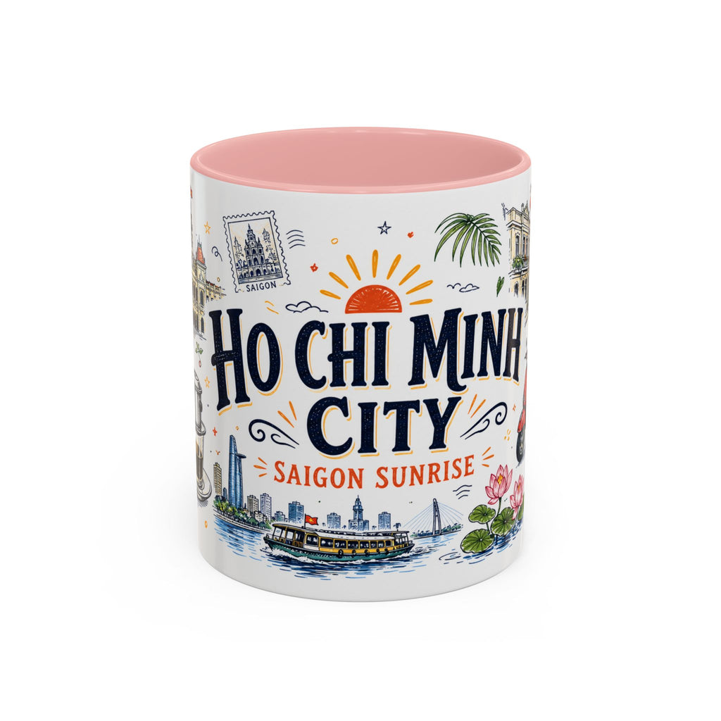 Ho Chi Minh City Coffee Mug | Vietnam Souvenir Travel Gift | Accent Color Ceramic 11oz 15oz