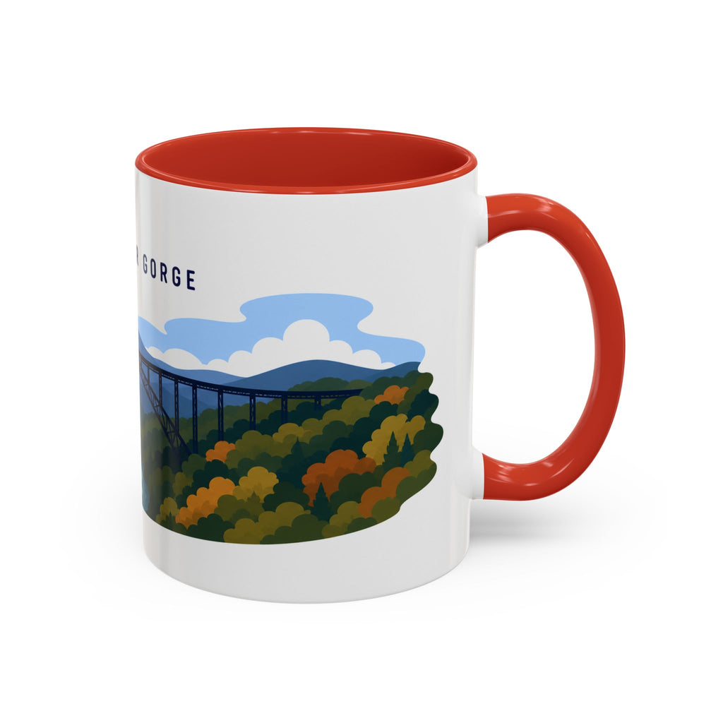 New River Gorge National Park and Preserve Coffee Mug | Solid Color Block Park Souvenir | 11oz 15oz Accent Mug