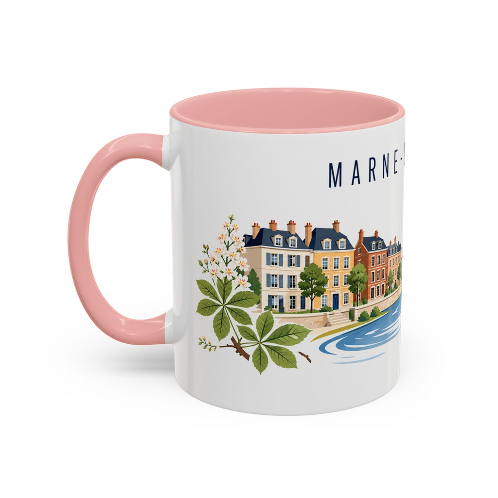 Marne-La-Vallée Coffee Mug | France Travel Souvenir | Porcelain Decal City Gift | 11oz 15oz Accent Mug