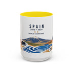 Spain World Champions Mug | 2010 2026 Spanish Soccer Gift | Two Time Football Champion Cup | 11oz 15oz Accent Mug