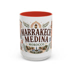 Marrakech Medina Coffee Mug | Travel Destination Souvenir Gift | Accent Color Ceramic 11oz 15oz