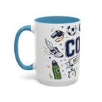 Coach Best Dad On The Field Coffee Mug | Father's Day Gift for Dad | Accent Color Ceramic 11oz 15oz