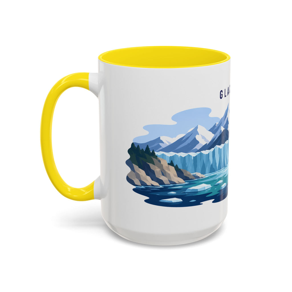 Glacier Bay National Park Coffee Mug | Solid Color Block Park Souvenir | 11oz 15oz Accent Mug