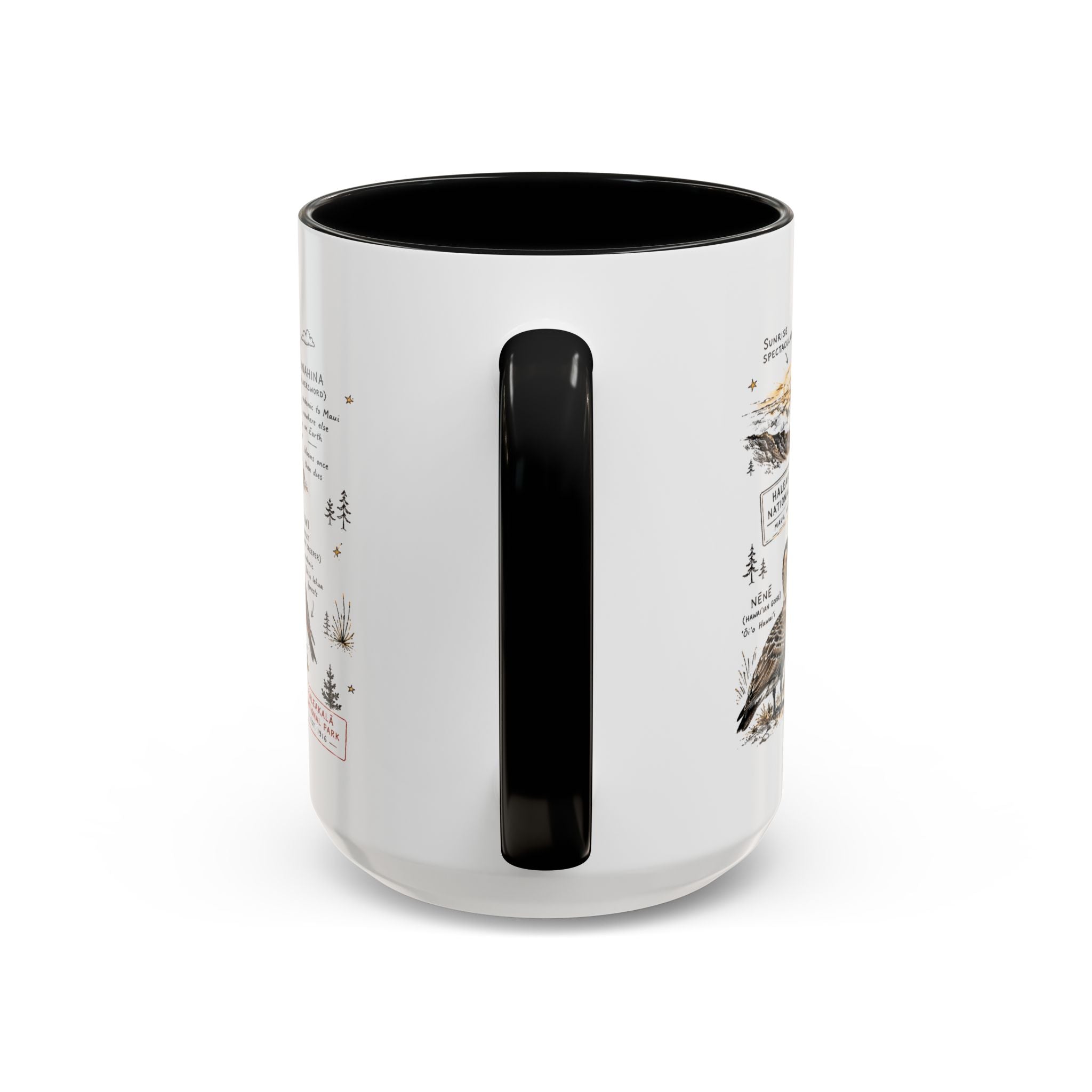 Haleakala National Park Coffee Mug | Hawaii Maui Sunrise Crater Gift | Accent Color Ceramic 11oz 15oz