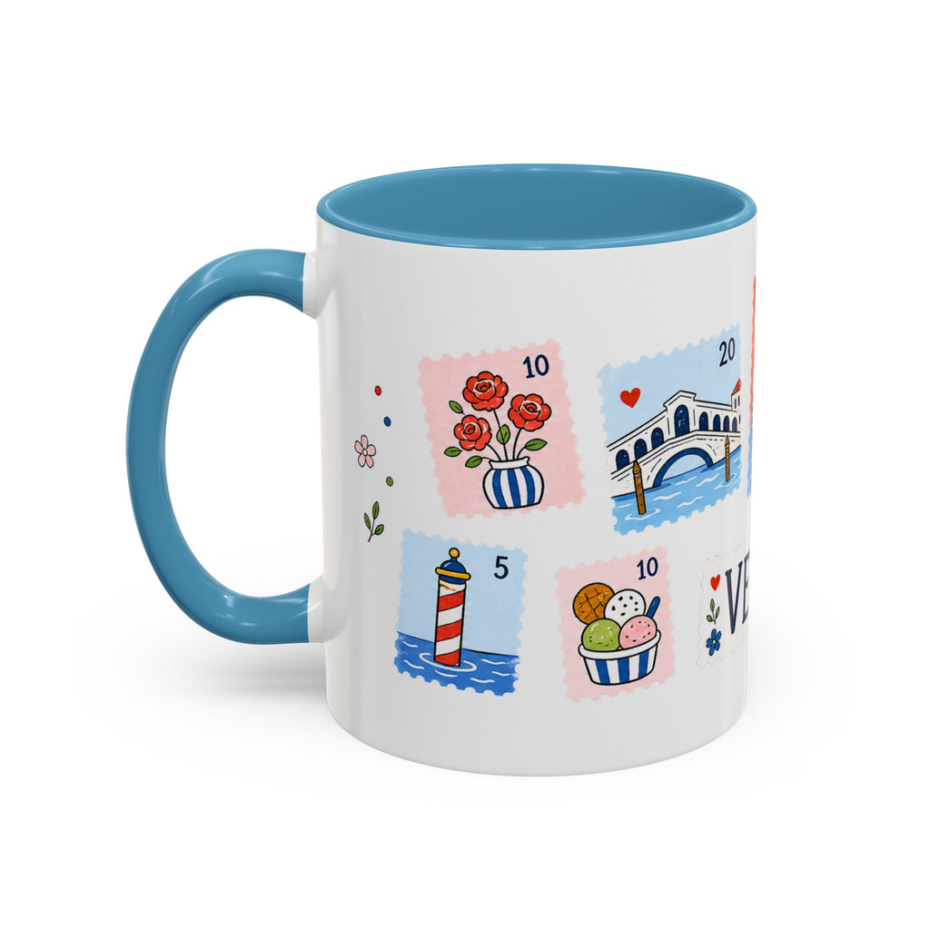 Venice Coffee Mug | Postage Stamp Collage Mug | Travel Souvenir Accent Cup 11oz 15oz