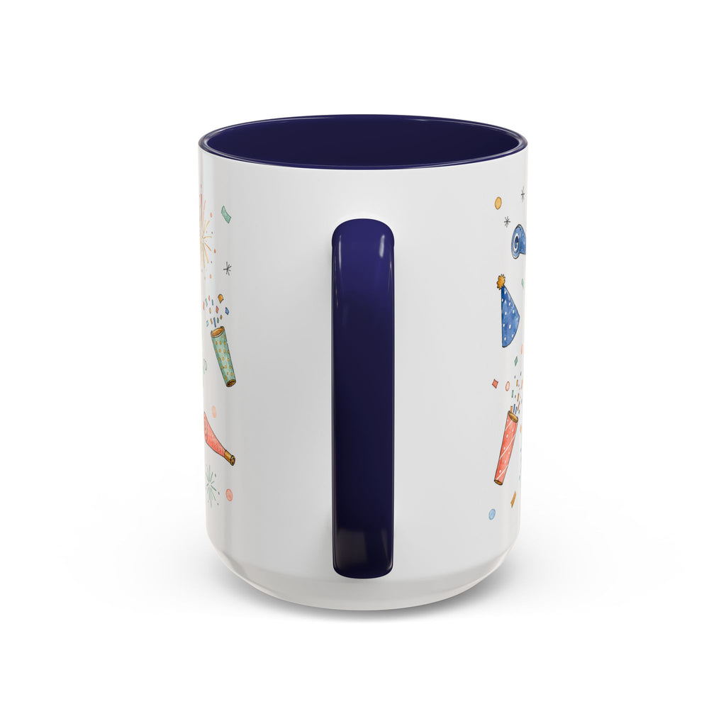 New Year Sparkler Mug | Champagne Toast Watercolor Party Gift | Accent Cup 11oz 15oz