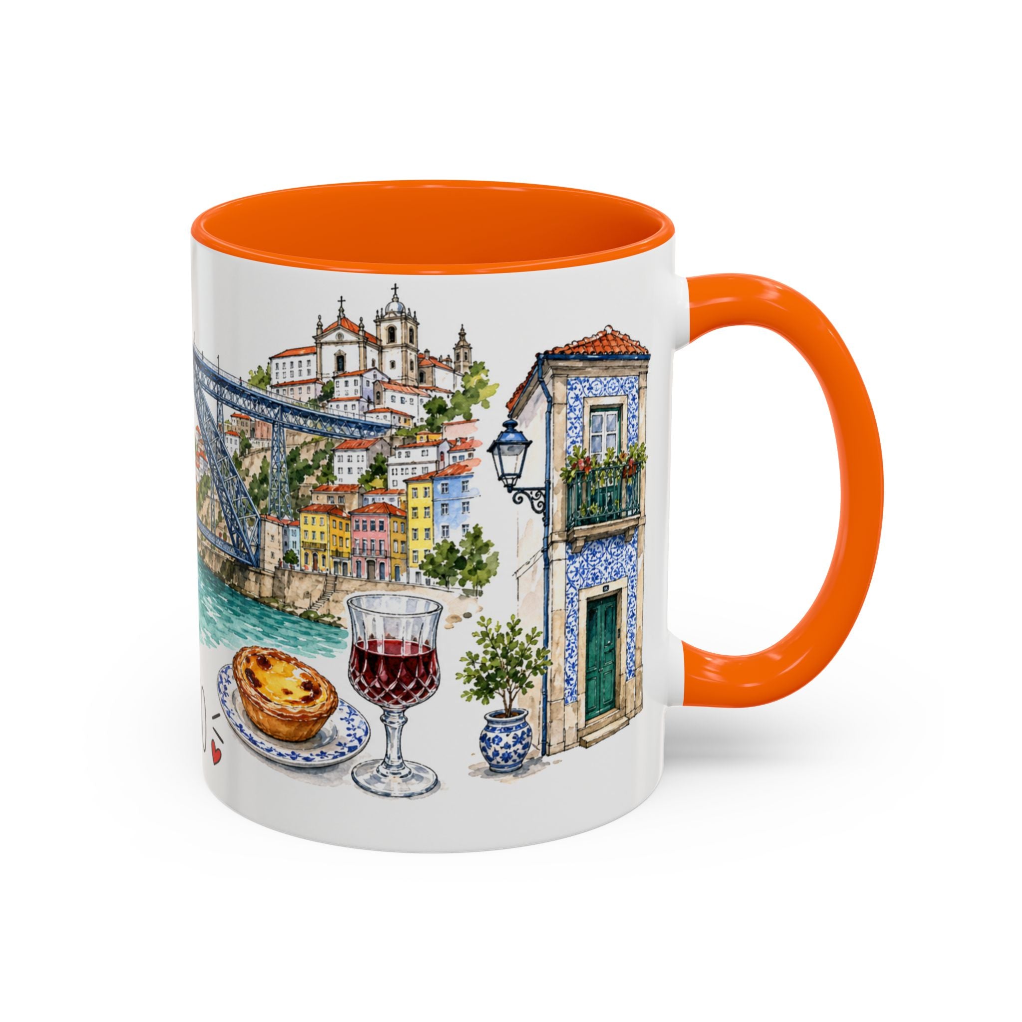 Porto Illustrated Travel Mug | City Souvenir Accent Coffee Mug | 11oz 15oz Ceramic Cup