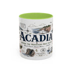 Acadia Coffee Mug | National Park Hiking Coastal Gift | Accent Color Ceramic 11oz 15oz