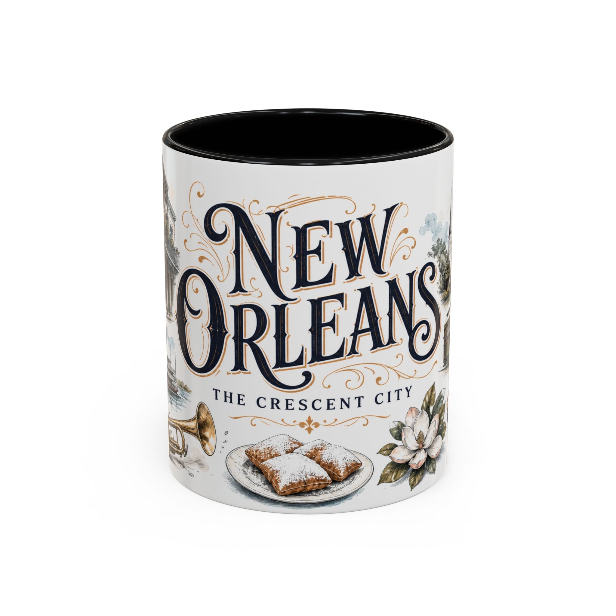 New Orleans Coffee Mug | United States Travel Souvenir | Vintage Illustrated City Gift | 11 oz 15 oz Accent Mug