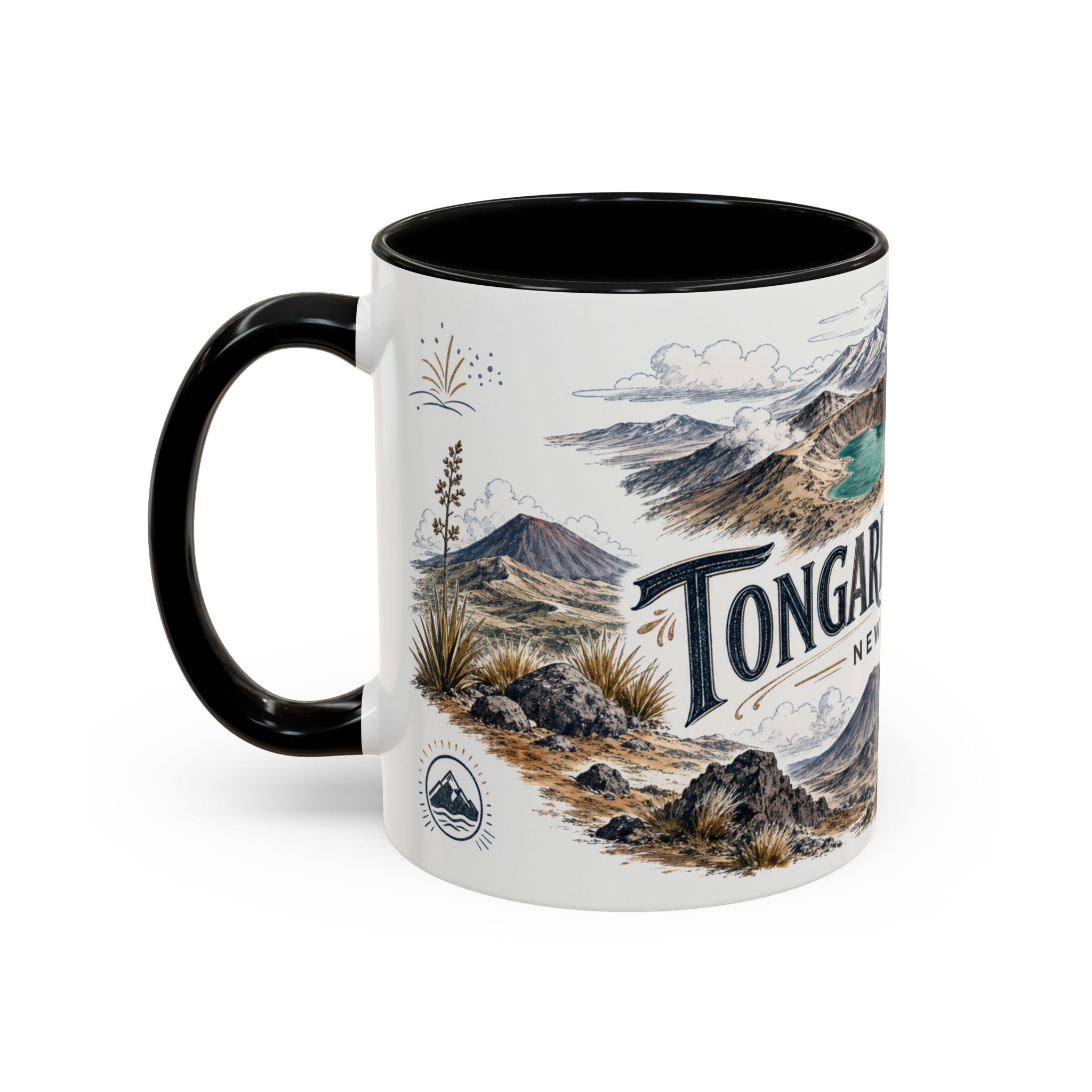 Tongariro Crossing Mug, New Zealand Travel Souvenir, Bucket List Gift, Accent Ceramic Coffee Mug 11oz 15oz