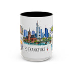 Frankfurt Illustrated Travel Mug | City Souvenir Accent Coffee Mug | 11oz 15oz Ceramic Cup