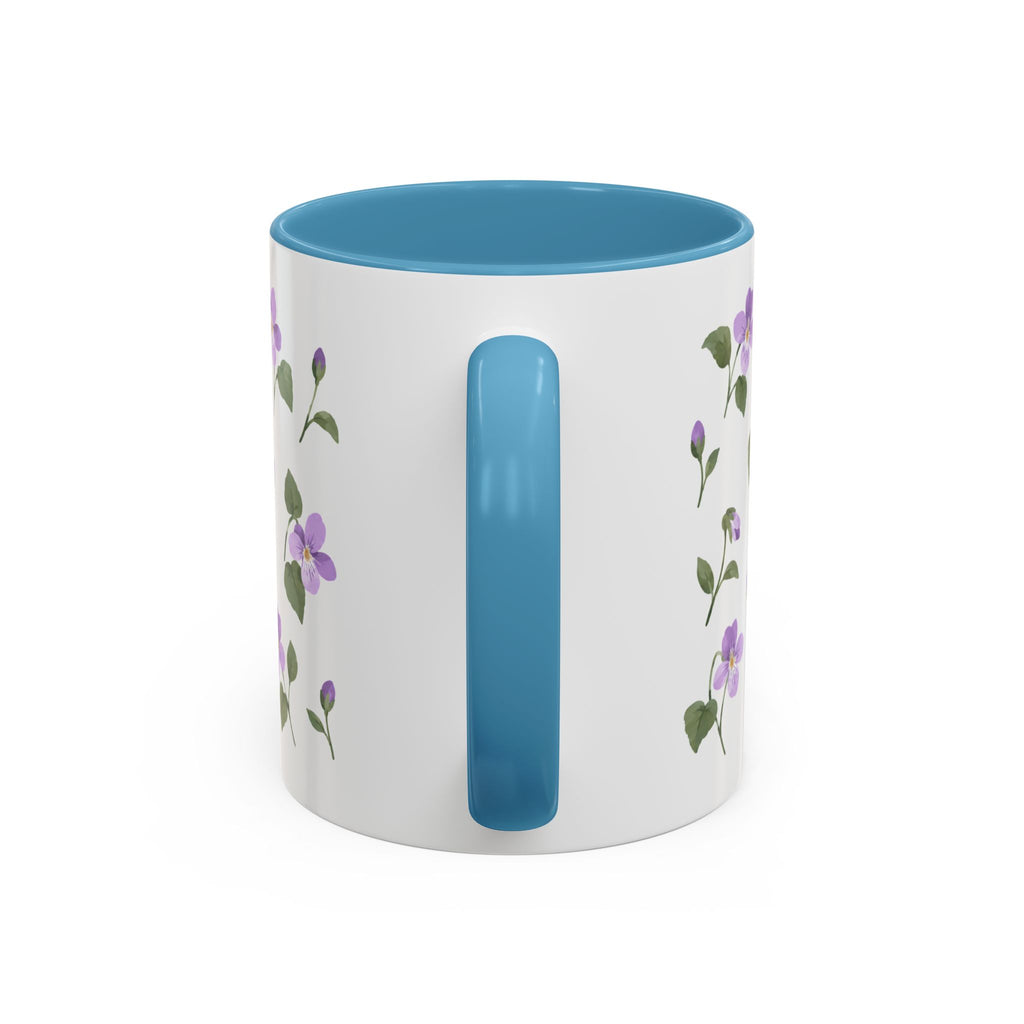 New Jersey Violet Mug, State Flower Floral Coffee Cup, 11oz Botanical Gift