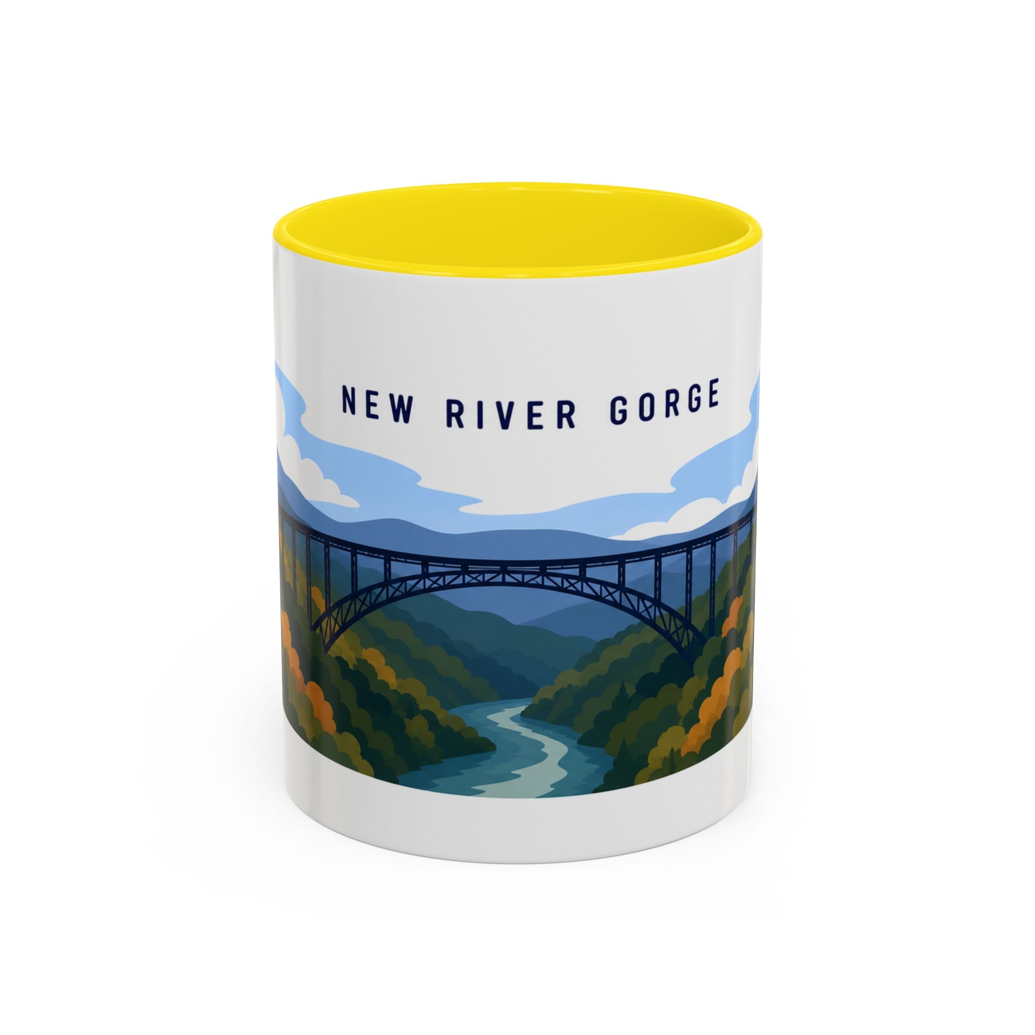 New River Gorge National Park and Preserve Coffee Mug | Solid Color Block Park Souvenir | 11oz 15oz Accent Mug