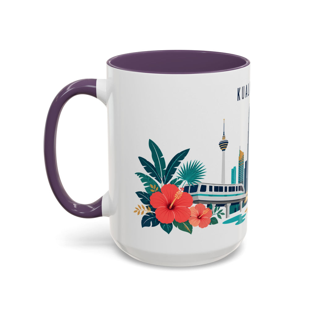 Kuala Lumpur Coffee Mug | Malaysia Travel Souvenir | Porcelain Decal City Gift | 11oz 15oz Accent Mug