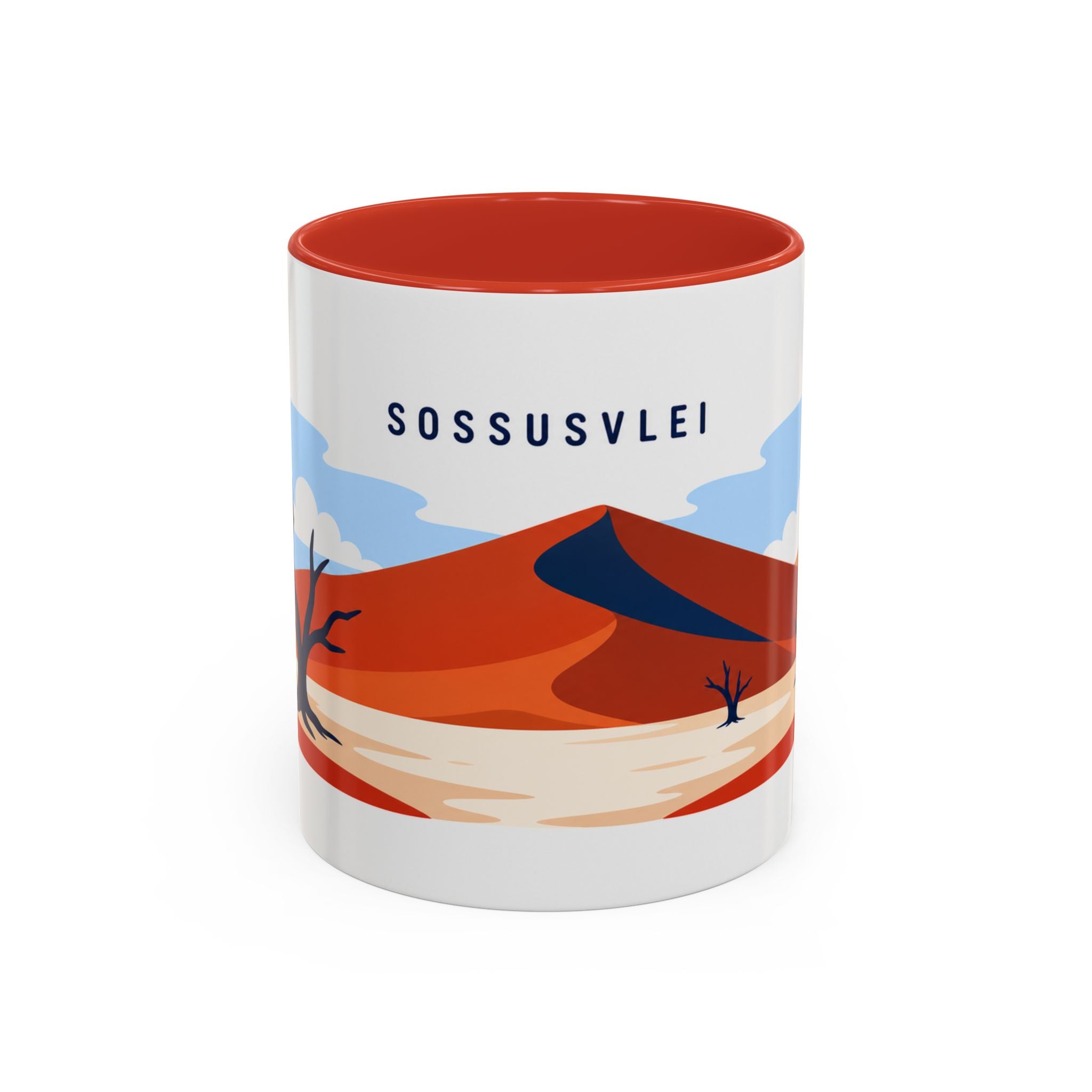 Sossusvlei Coffee Mug | Travel Destination Souvenir Gift | Accent Color Ceramic 11oz 15oz