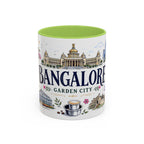 Bangalore Coffee Mug | India Souvenir Travel Gift | Accent Color Ceramic 11oz 15oz