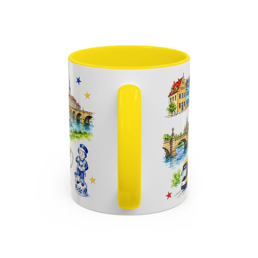 Dresden Illustrated Travel Mug | City Souvenir Accent Coffee Mug | 11oz 15oz Ceramic Cup
