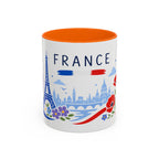 France Coffee Mug | Travel Souvenir Accent Mug | Country Gift Ceramic Cup 11oz 15oz