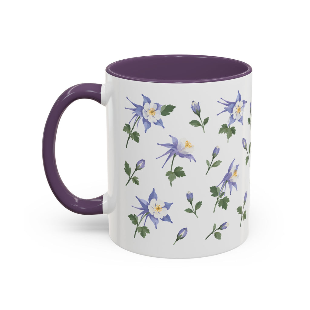Colorado Rocky Mountain columbine Mug, State Flower Floral Coffee Cup, 11oz Botanical Gift