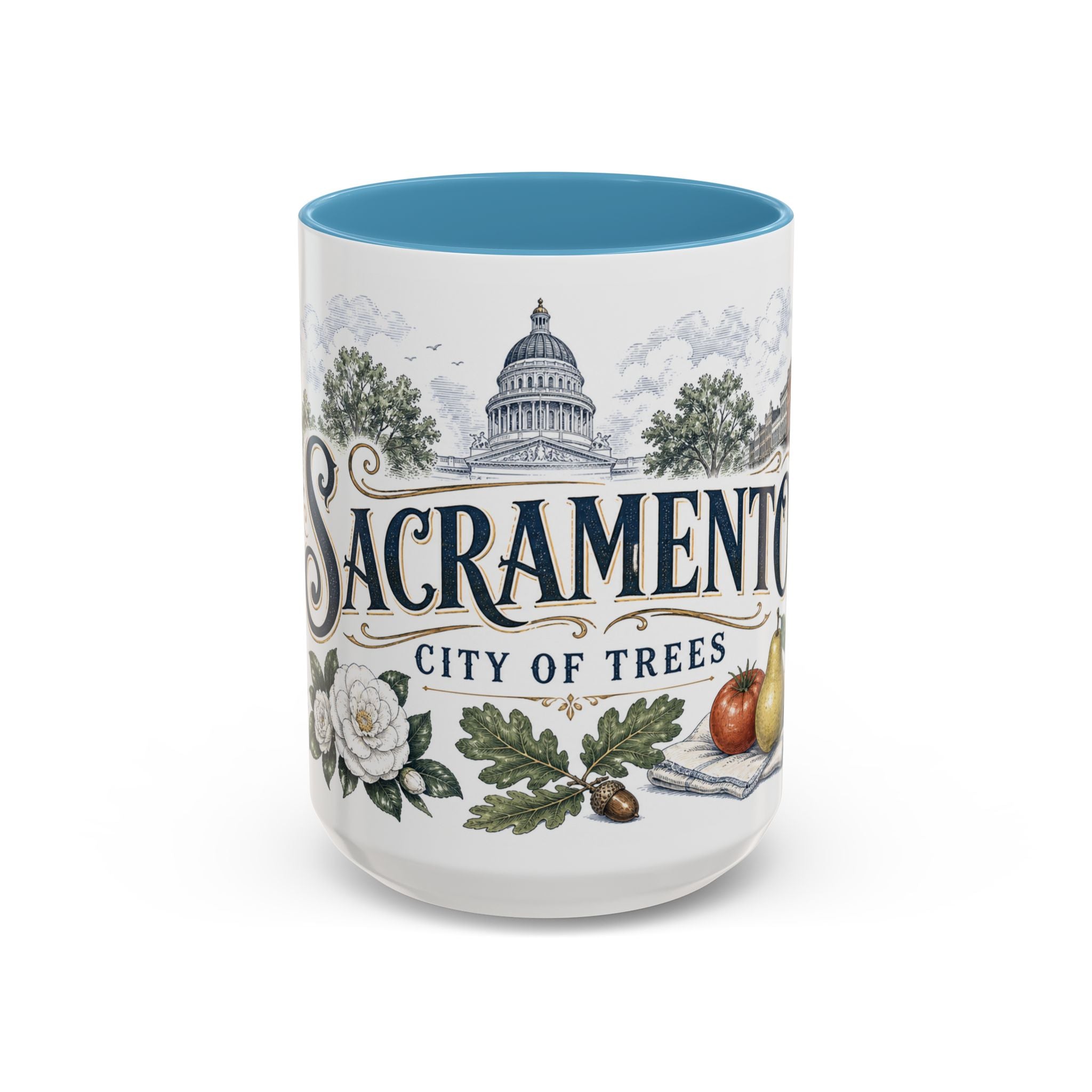 Sacramento Coffee Mug | United States Travel Souvenir | Vintage Illustrated City Gift | 11 oz 15 oz Accent Mug