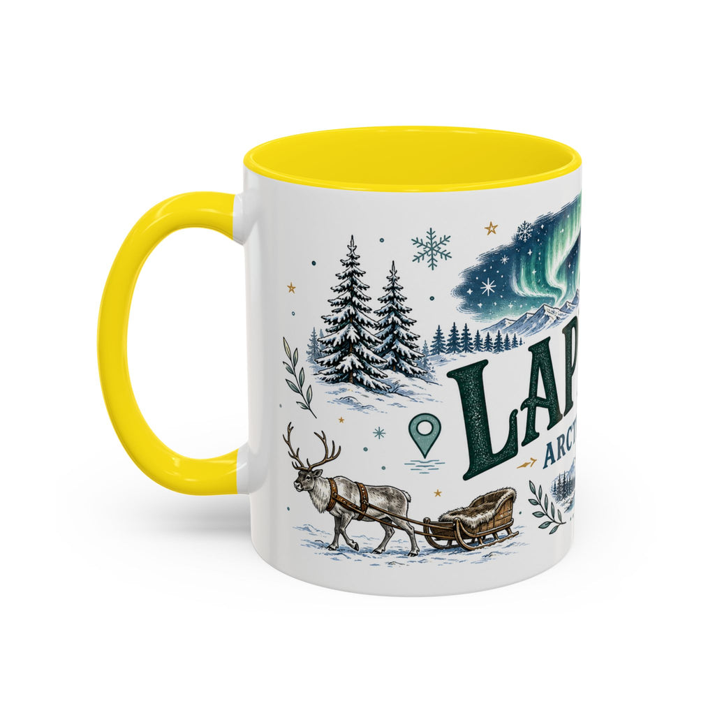 Lapland Coffee Mug | Travel Destination Souvenir Gift | Accent Color Ceramic 11oz 15oz
