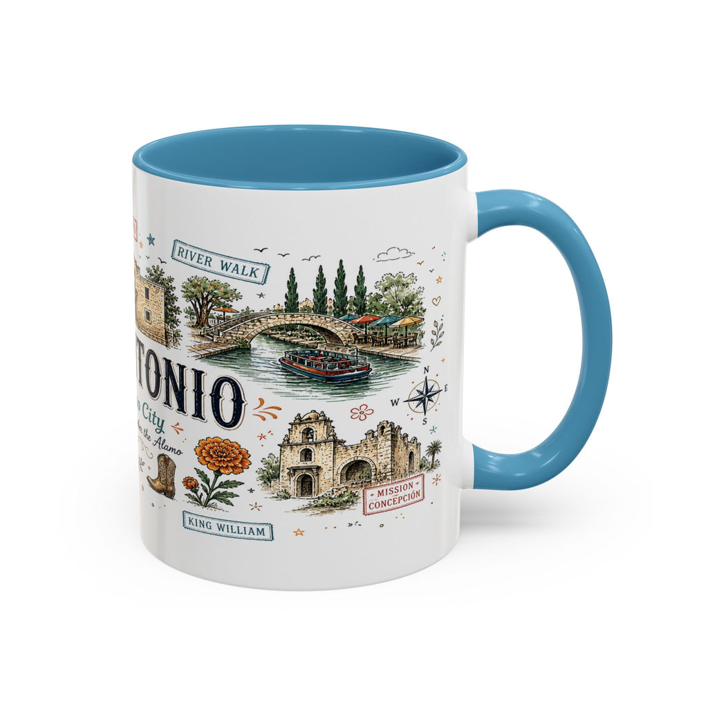 San Antonio Coffee Mug | Texas Souvenir City Gift | Accent Color Ceramic 11oz 15oz