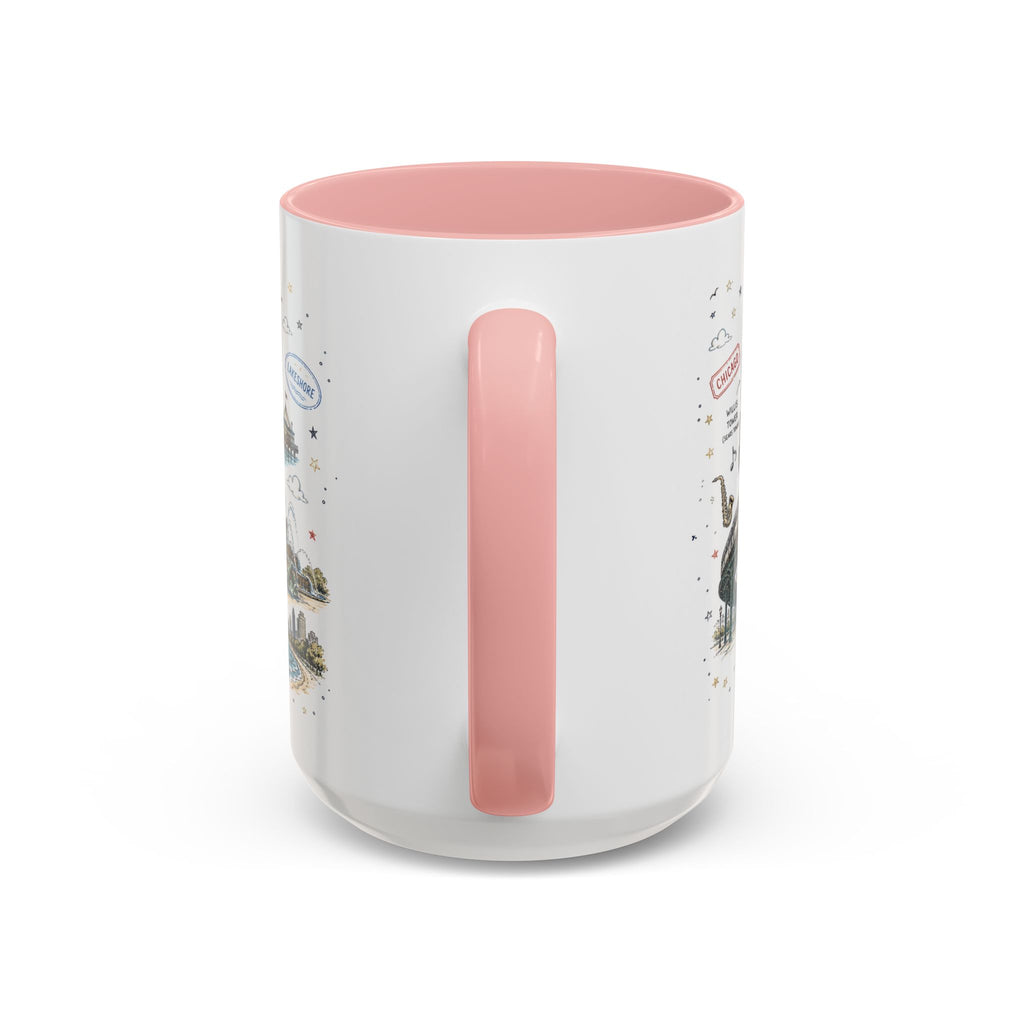 Chicago Coffee Mug | Illinois Souvenir City Gift | Accent Color Ceramic 11oz 15oz