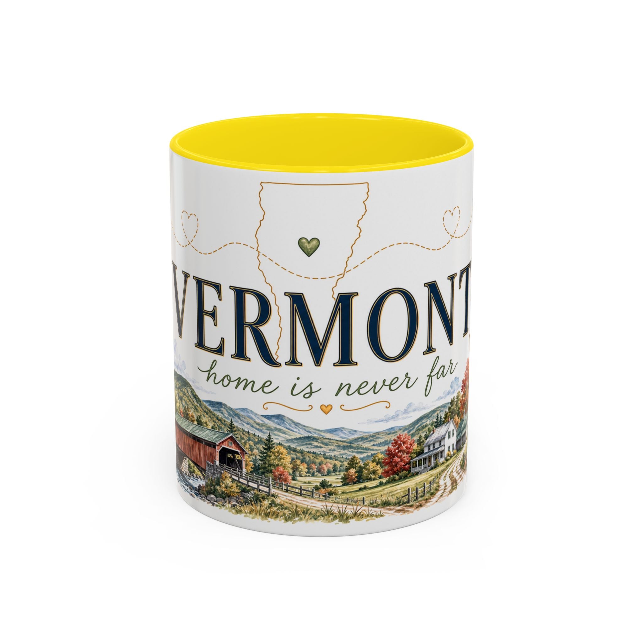 Vermont Home State Mug | Moving Away Gift | Long Distance Friendship Coffee Cup | 11oz 15oz Accent Mug