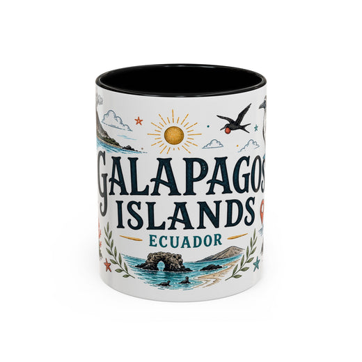 Galapagos Islands Coffee Mug | Travel Destination Souvenir Gift | Accent Color Ceramic 11oz 15oz