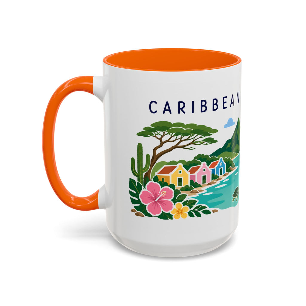 Caribbean Netherlands Coffee Mug | Travel Souvenir Accent Mug | Country Gift Ceramic Cup 11oz 15oz